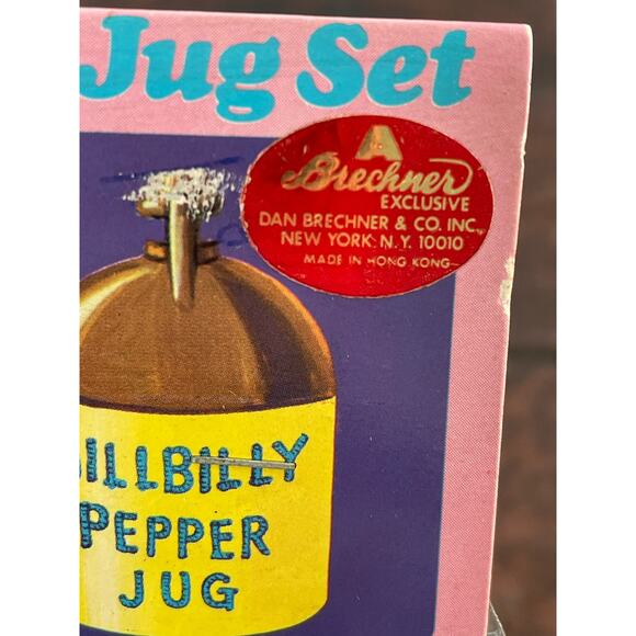 Vintage Hillbilly Salt & Pepper Shakers Moonshine Jugs Hong Kong Novelty NOS - Picture 11 of 16